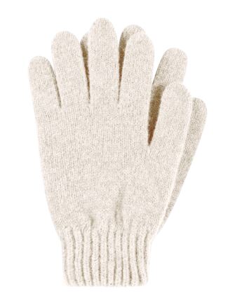 Ladies 1 Pair Great & British Knitwear Made In Scotland 100% Cashmere Plain Gloves In Natural Shades