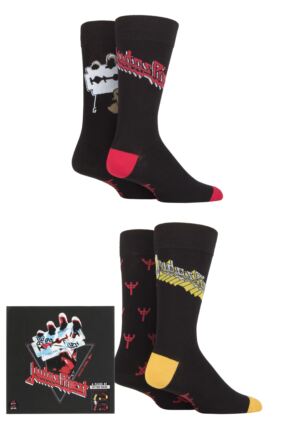 Judas Priest 4 Pair Exclusive to SOCKSHOP Gift Boxed Cotton Socks