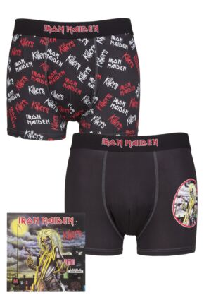 Iron Maiden 2 Pack Exclusive to SOCKSHOP Gift Boxed Boxer Shorts Black Small