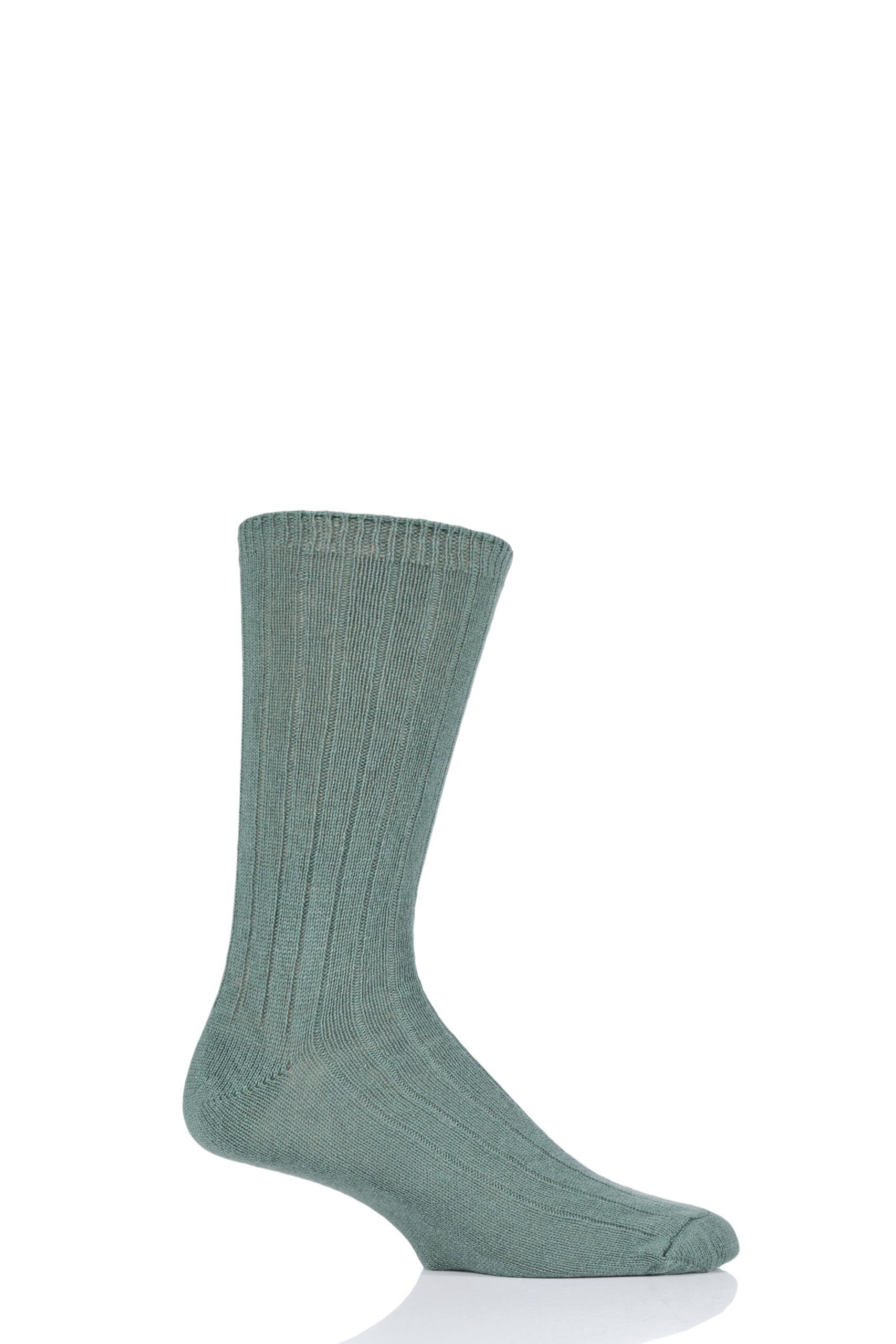 Image of 1 Pair Dill of London 100% Cashmere Bed Socks Men's 8-10 Mens - SOCKSHOP of London