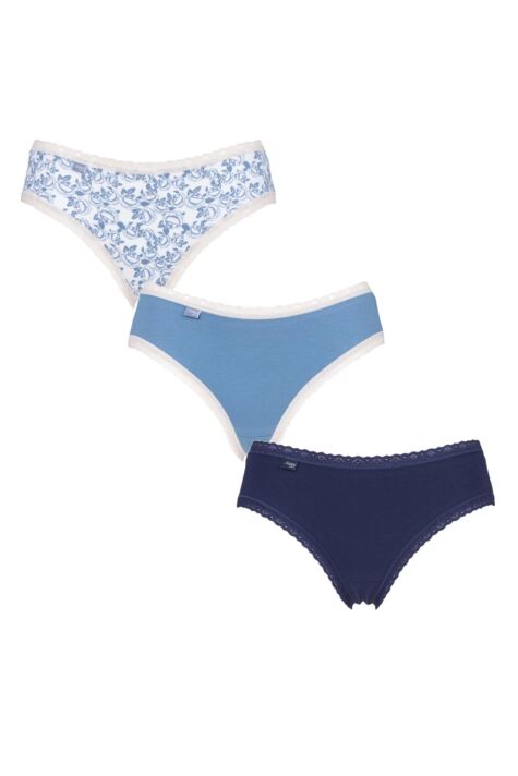 White Sloggi 3 Pack 24//7 Cotton Tai Briefs