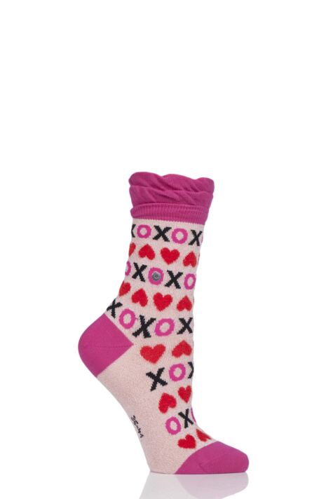 Ladies 1 Pair Burlington XOXO Heart Cotton Socks