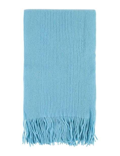 Cashmere Plain Knit Scarf With Fringe