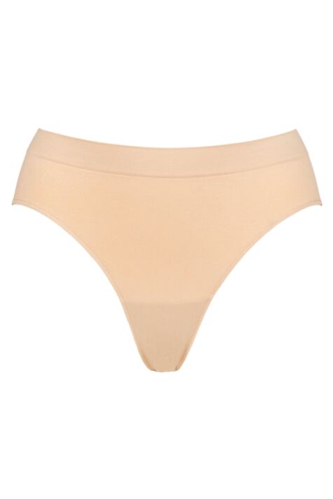 Ladies 1 Pack Ambra Bare Essentials Hi Cut Brief Underwear from SockShop