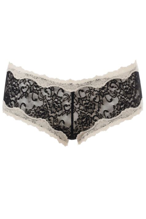 1 Pack Black And Ivory Handmade In The UK Scalloped Lace Trim Knickers Ladies - Kinky Knickers