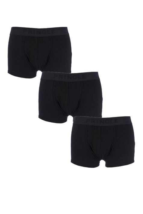 Pringle Plain Cotton Boxer Shorts In Black | SOCKSHOP