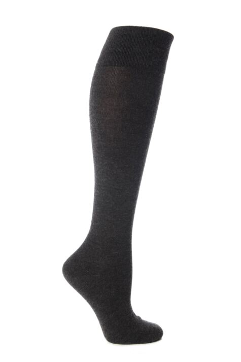 ELLE WOOL AND VISCOSE PLAIN KNEE HIGH SOCKS