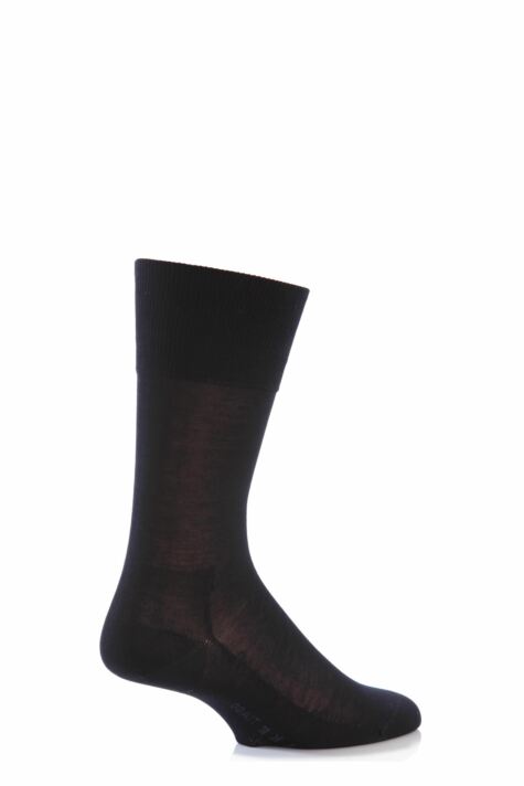 FALKE Tiago Cotton Blend Black Socks Sz M UK 7-8