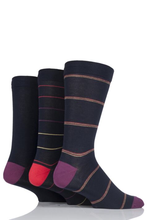 SockShop Gentle Grip Bamboo Striped and Plain Socks with Smooth Toe Seams