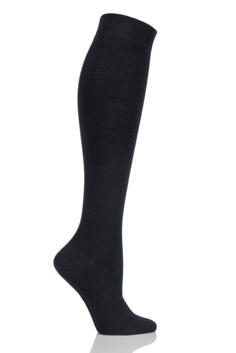 SockShop Plain Bamboo Knee High Socks with Comfort Cuff and Smooth Toe Seams