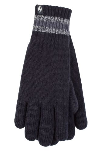 Mens 1 Pack SOCKSHOP Heat Holders Cedar Stripe Cuff Gloves