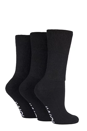 Women's 3 Pair IOMI FootNurse Gentle Grip Cushioned Foot Diabetic Socks