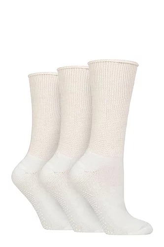 Women's 3 Pair SOCKSHOP IOMI FootNurse Diabetic Slipper Socks