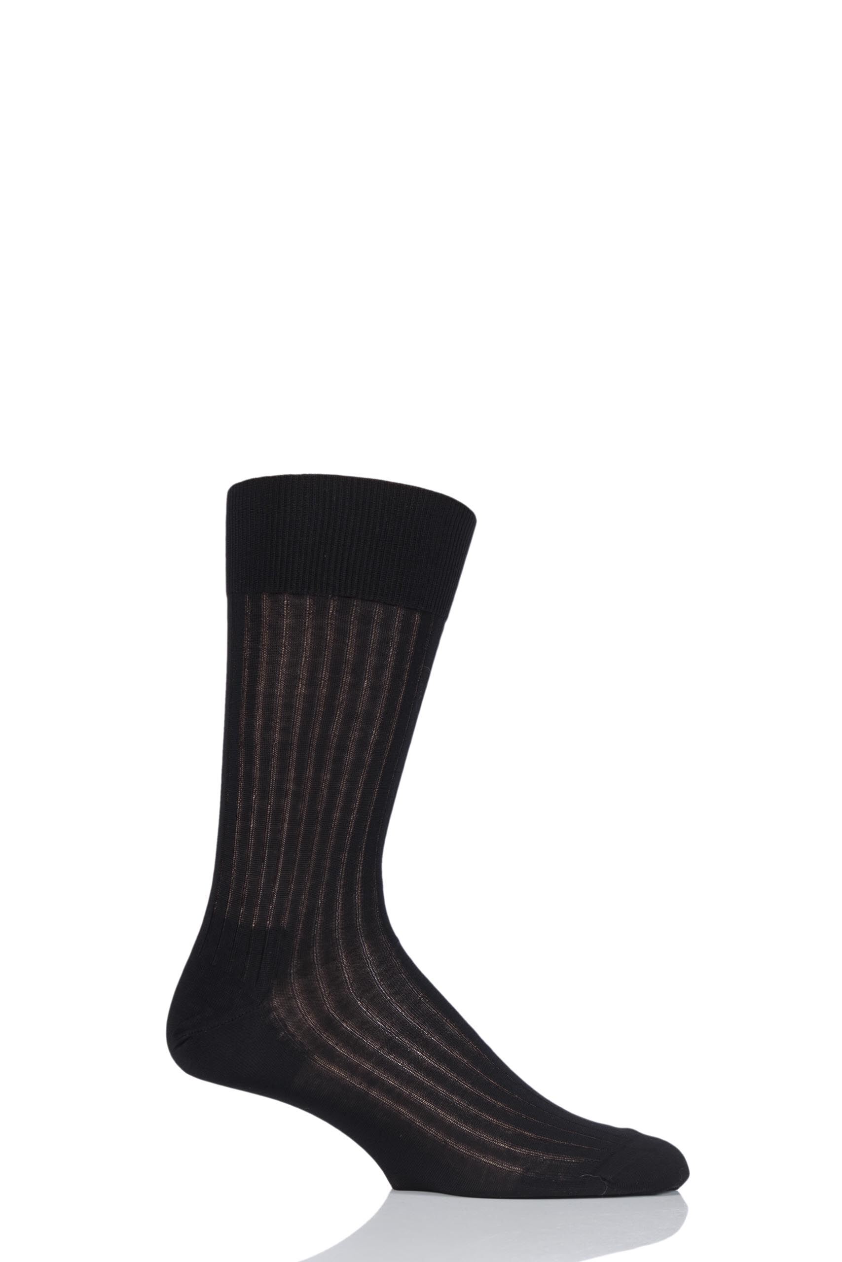 Image of 1 Pair Black BOSS George Ribbed Mercerised Cotton Socks Men's 5-6.5 Mens - Hugo Boss