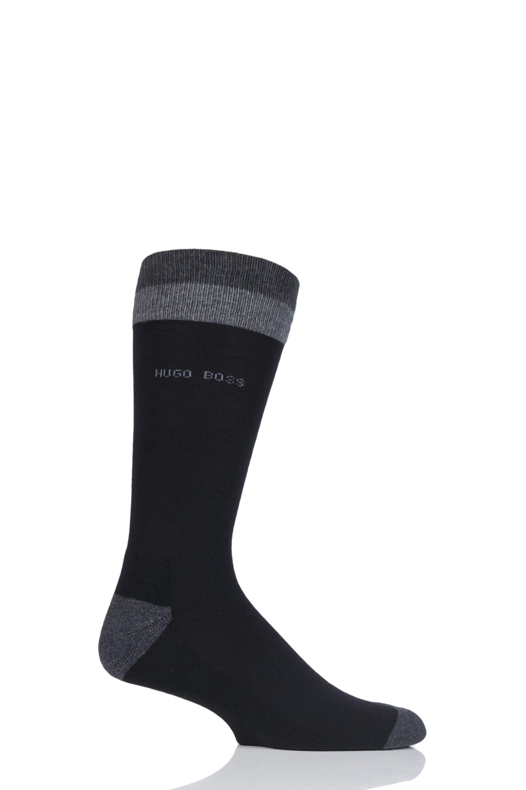 Image of 1 Pair Black BOSS Finest Soft Cotton Plush Socks Men's 8.5-11 Mens - Hugo Boss