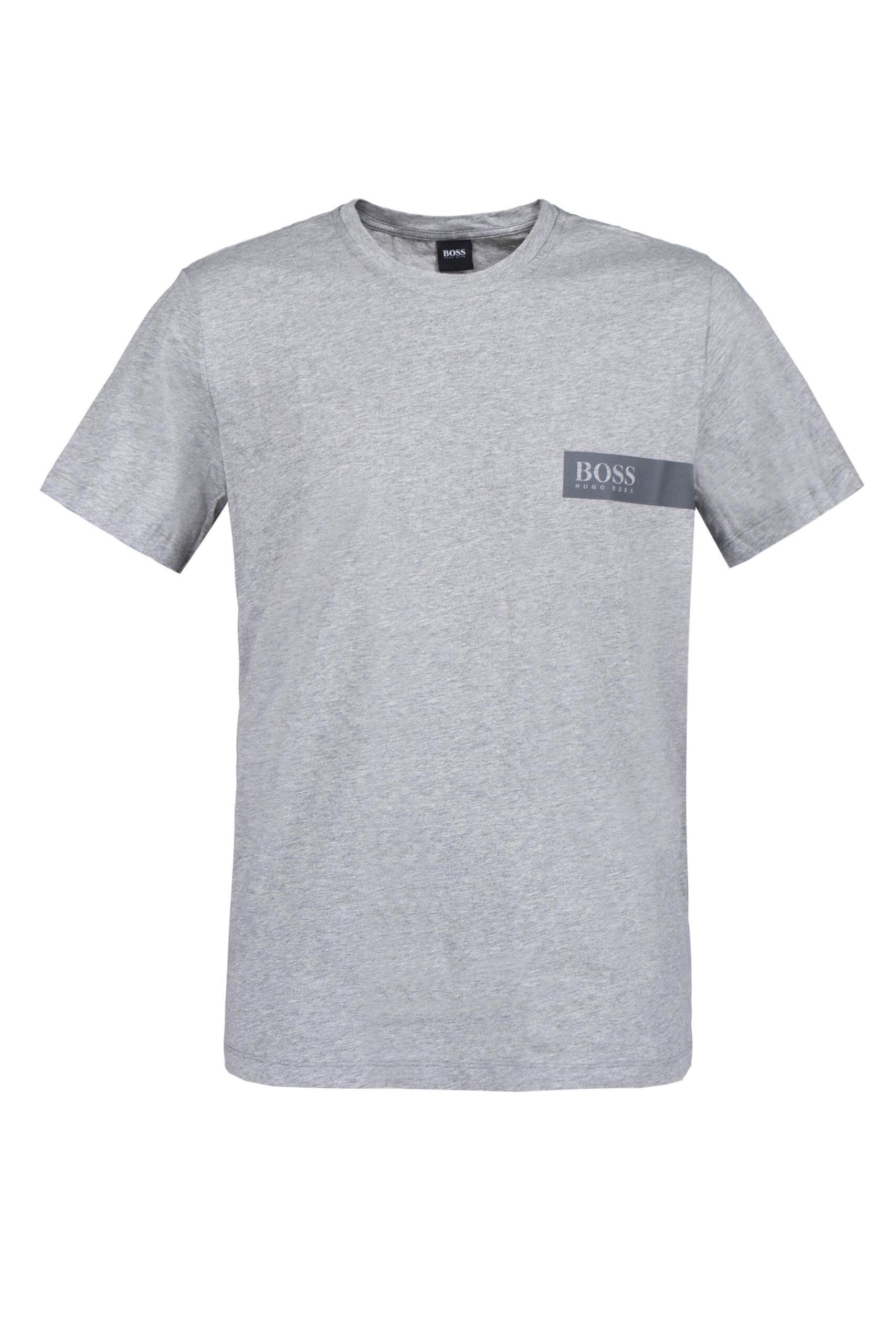 Image of 1 Pack Grey BOSS Round Neck Boss Chest Logo T-Shirt Men's Small - Hugo Boss