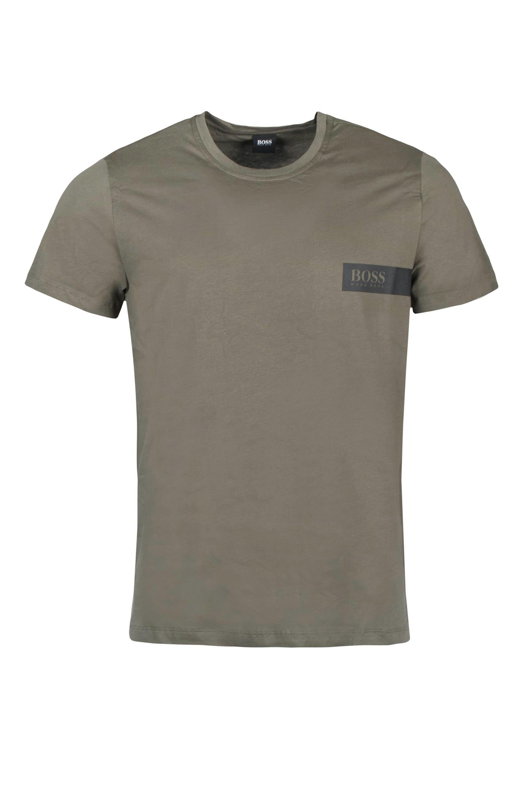 Image of 1 Pack Olive BOSS Round Neck Boss Chest Logo T-Shirt Men's Small - Hugo Boss