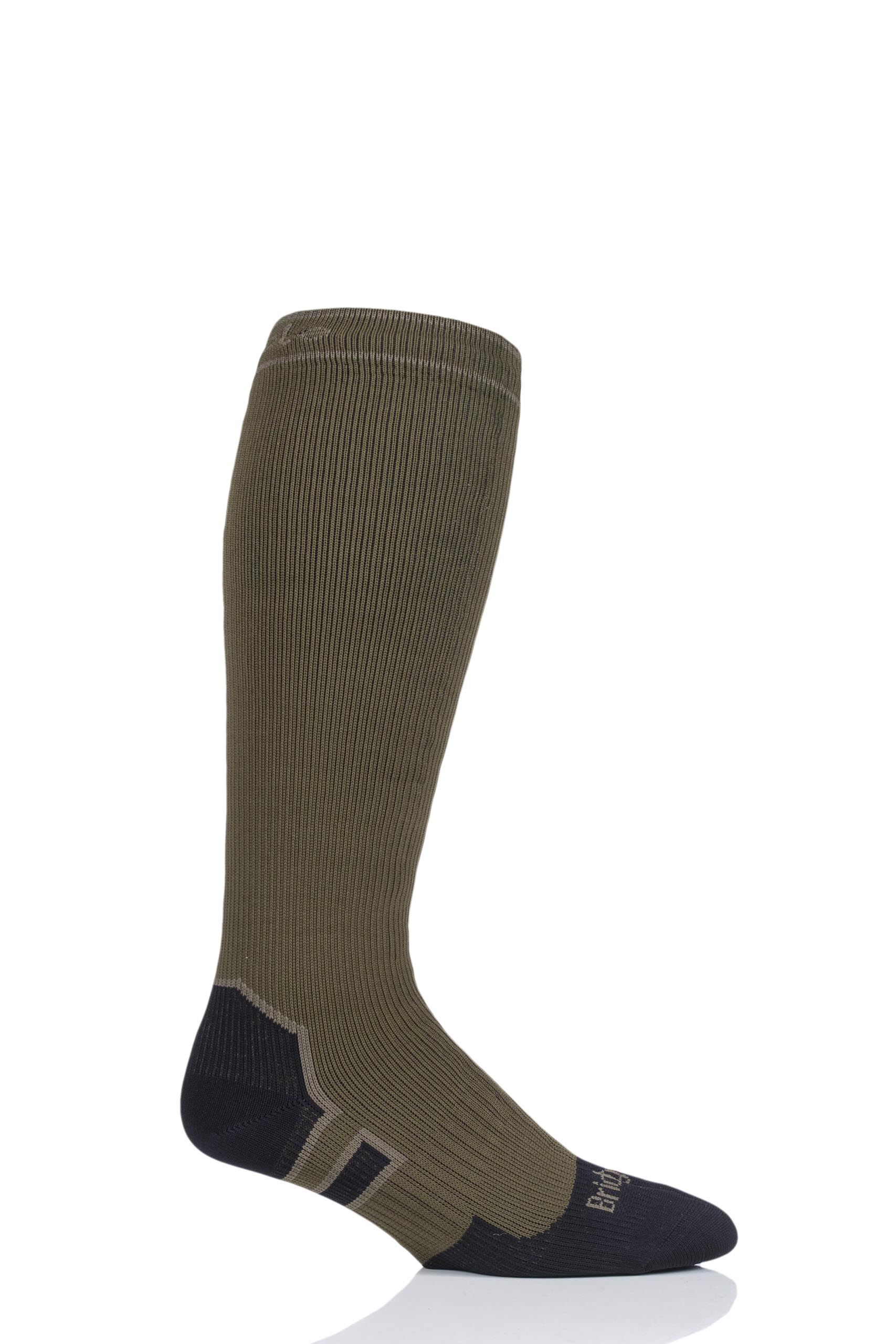 Image of 1 Pair Pack Olive 100% Waterproof Heavyweight Knee High StormSocks Unisex Medium - Bridgedale