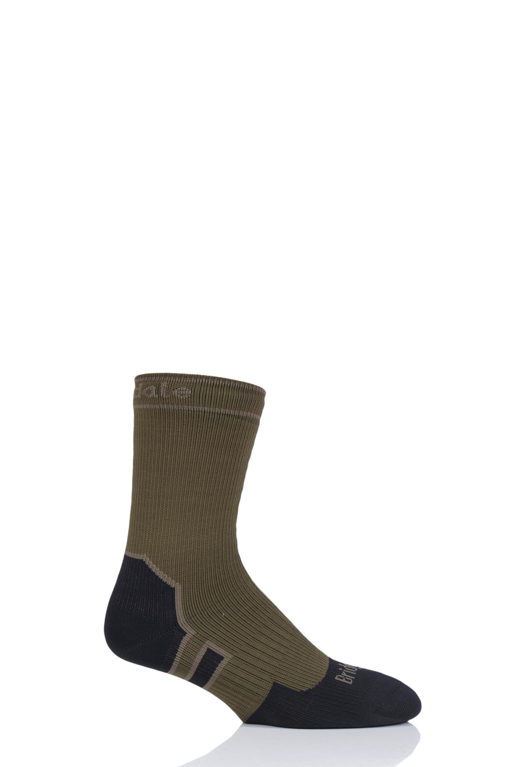 Image of 1 Pair Pack Olive 100% Waterproof Heavyweight Boot StormSocks Unisex Small - Bridgedale