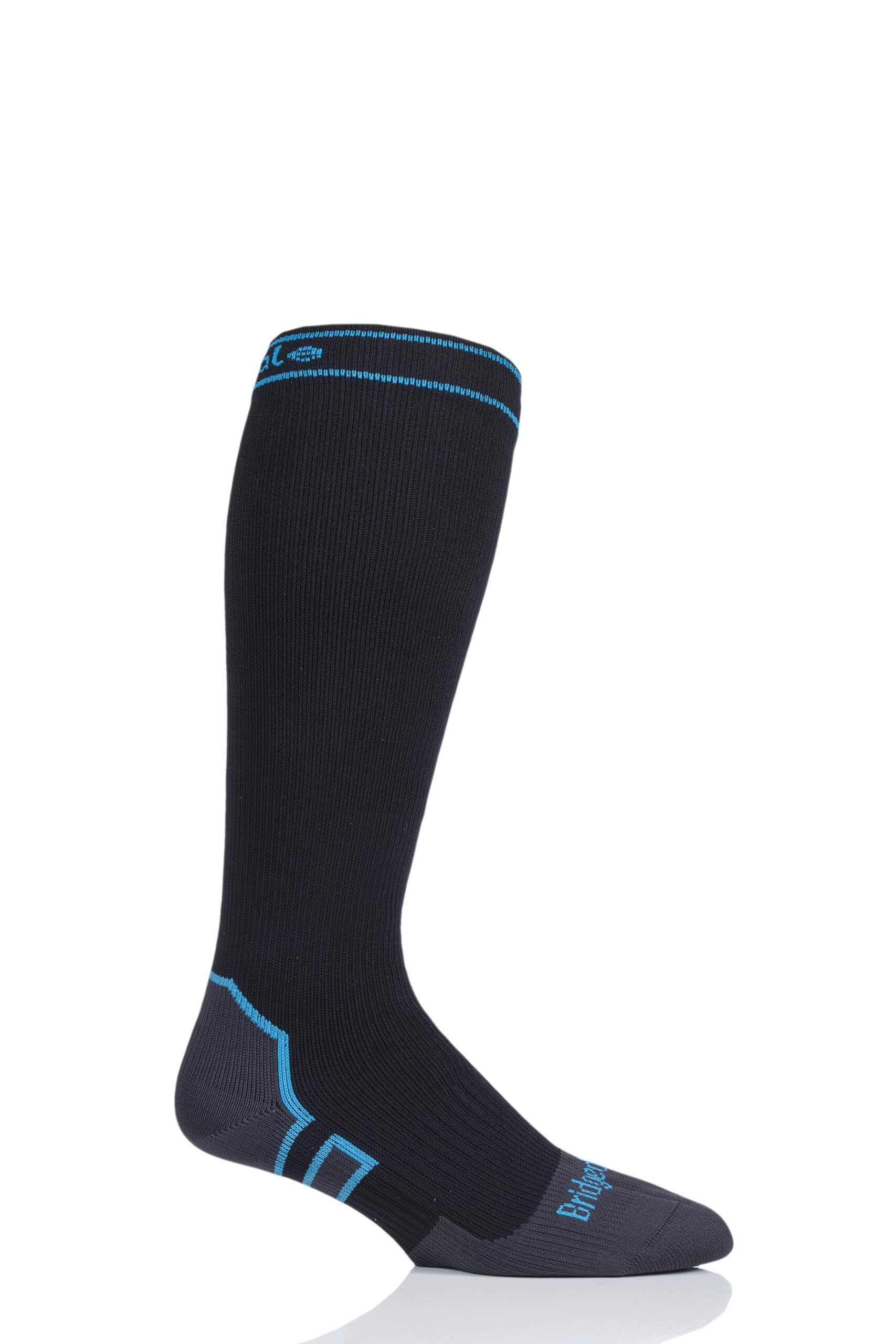 Image of 1 Pair Pack Black 100% Waterproof Mid-weight Knee High StormSocks Unisex 3-5.5 Unisex - Bridgedale