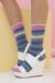 Ladies 1 Pair Burlington Selsey Mixed Striped Cotton Socks