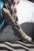 Mens 1 Pair Totes Fleece Lined Spaced Yarn Block Stripe Slipper Socks