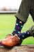 Mens 1 Pair Scott Nichol Bosworth Multi Square Cotton Socks With Contrast Heel and Toe 50% OFF