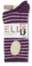 Feather Striped Socks - Plum