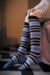Ladies 2 Pair Elle Bamboo Striped and Plain Knee High Socks