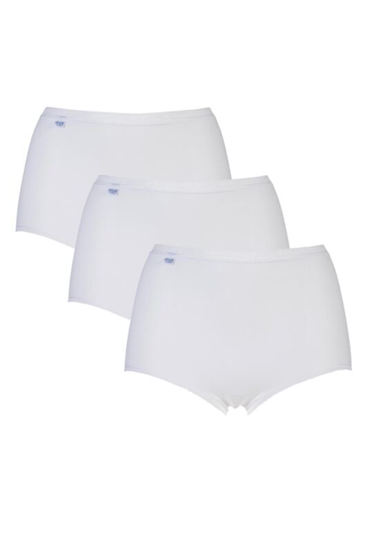 Women's 3 Pair Sloggi Basic Maxi Briefs White 26