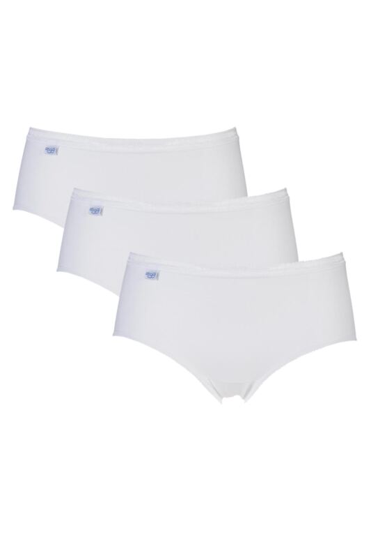 Women's 3 Pair Sloggi Basic Midi Briefs White 10