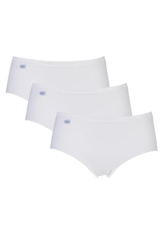 Women's 3 Pair Sloggi Basic Midi Briefs White 10