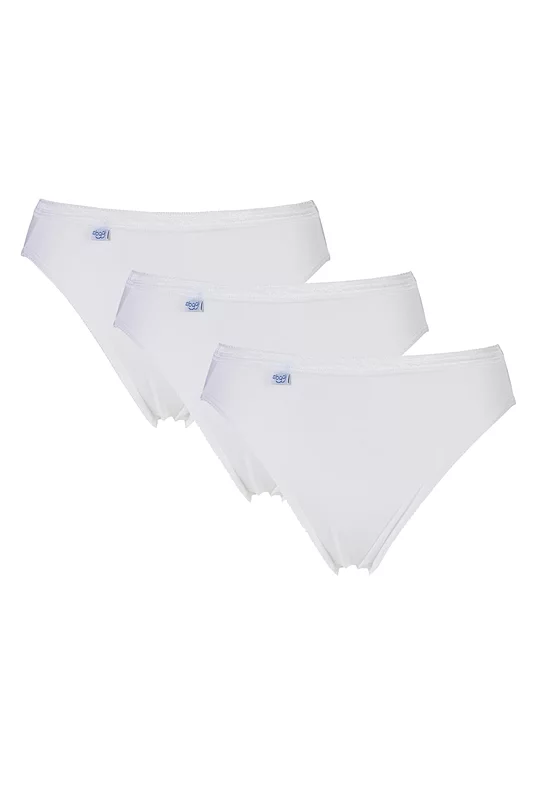 Women's 3 Pair Sloggi Basic Tai Briefs White 16