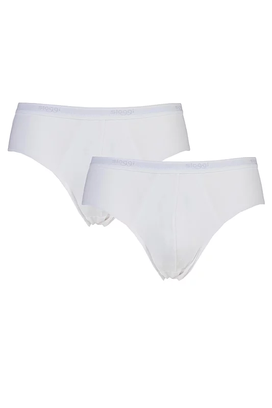 Mens 2 Pack Sloggi Basic Midi Brief White 38
