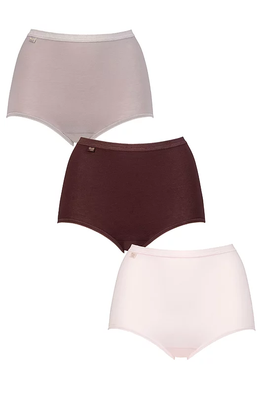 Women's 3 Pair Sloggi Basic Maxi Briefs Multi UK 28