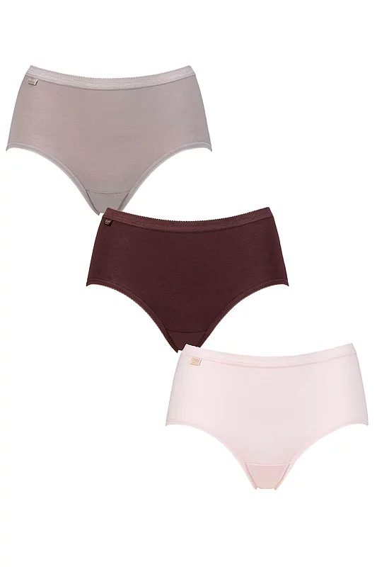 Women's 3 Pair Sloggi Basic Midi Briefs Multi UK 14