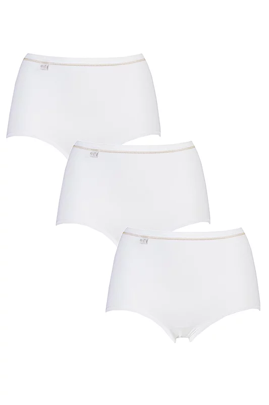 Women's 3 Pair Sloggi Basic Maxi Briefs White / Gold 12