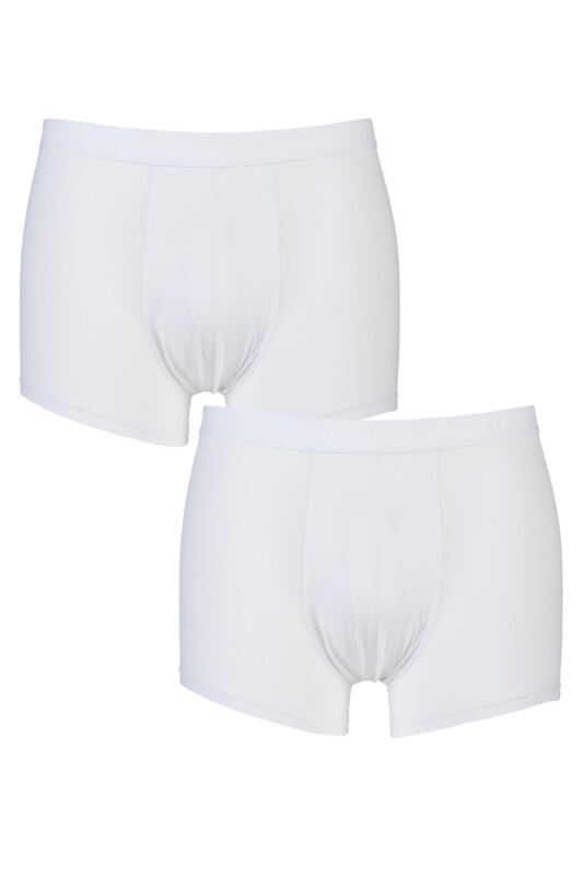 Mens 2 Pack Sloggi 24/7 Basic Natural Cotton Boxer Shorts White 32