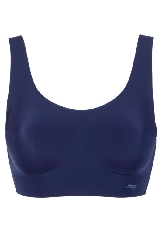 Women's Sloggi Zero Feel Seamfree Bralette Top with Removable Pads Navy Large