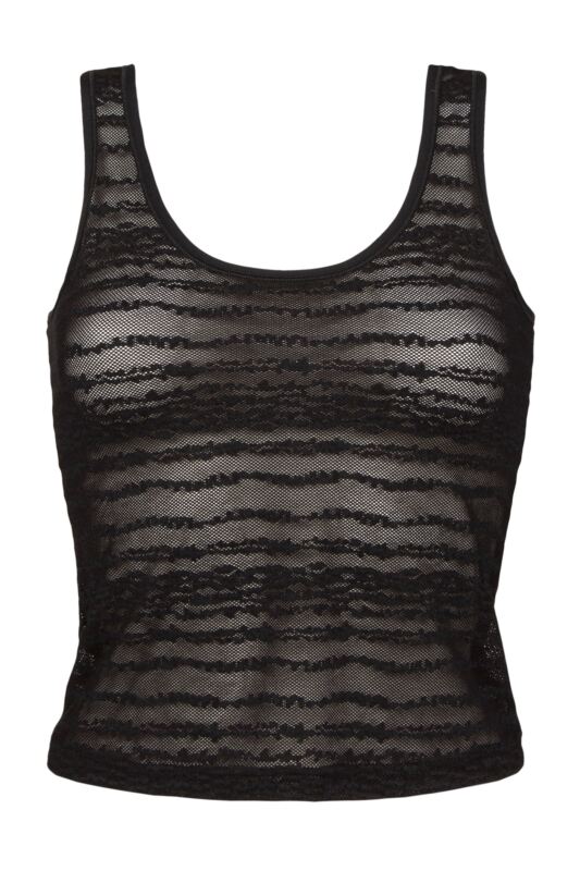 Womens 1 Pack Sloggi FREE Evolve Lace Tank Top Black S/M