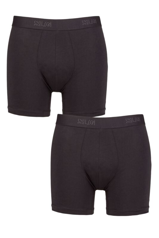 Mens 2 Pack Sloggi SLG Baselayer Boxer Shorts Charcoal L