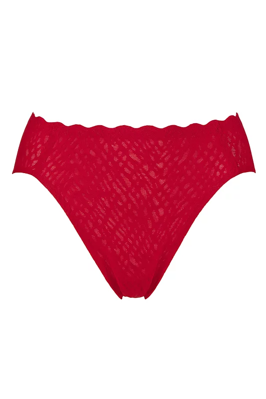 Women's 1 Pack Sloggi ZERO Feel Bliss Festive High Leg Briefs Shanghai Red Medium