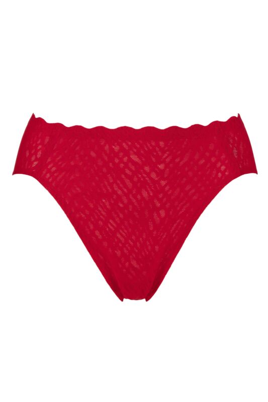 Women's 1 Pack Sloggi ZERO Feel Bliss Festive High Leg Briefs Shanghai Red Large