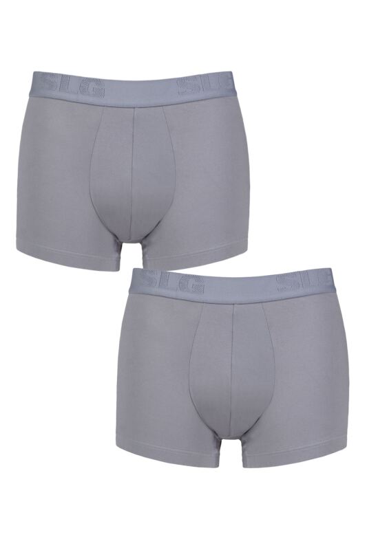 Mens 2 Pair Sloggi SLG Base Soft Trunks Morandi Grey S