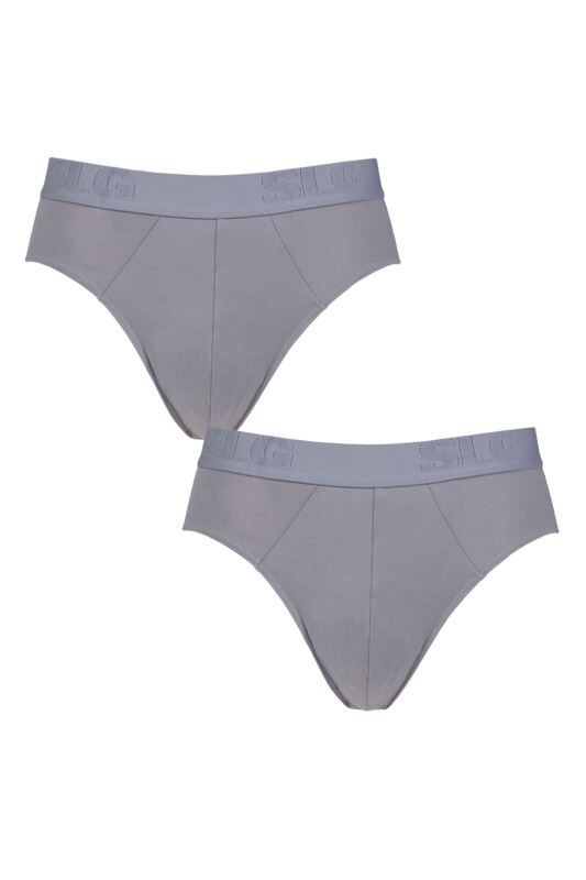 Mens 2 Pair Sloggi SLG Base Soft Briefs Morandi Grey XL