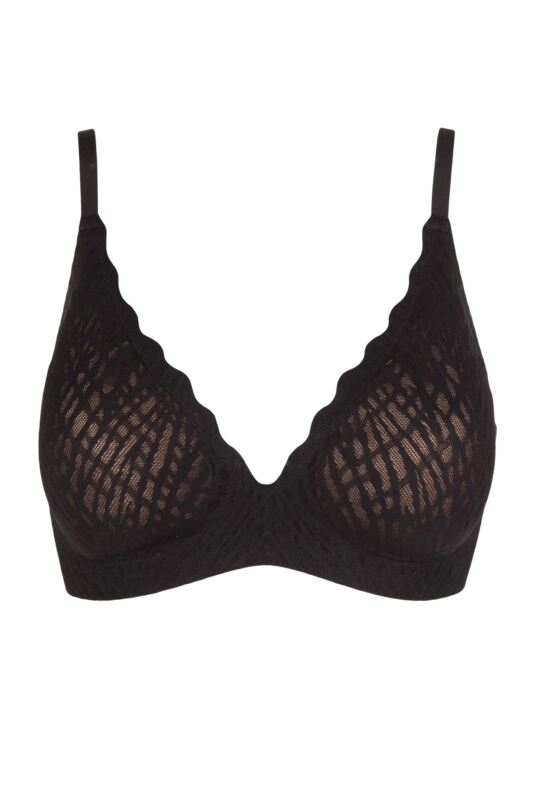 Women's 1 Pack Sloggi Zero Feel Bliss Push Up Bra Black Large