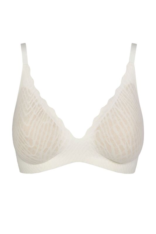Women's 1 Pack Sloggi Zero Feel Bliss Push Up Bra Silk White Medium