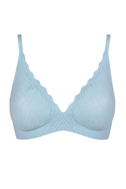 Women's 1 Pack Sloggi Zero Feel Bliss Push Up Bra Light Blue Large