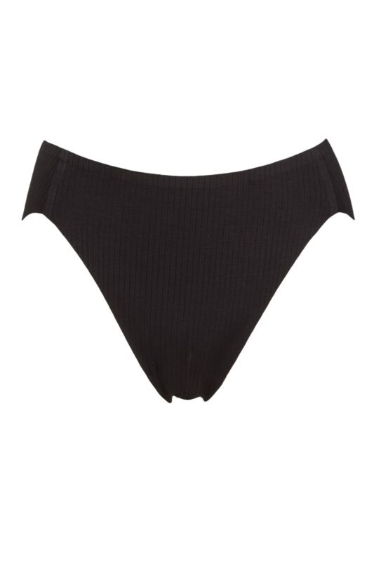 Women's 1 Pack Sloggi Zero Feel Pure High Leg Briefs Black Medium