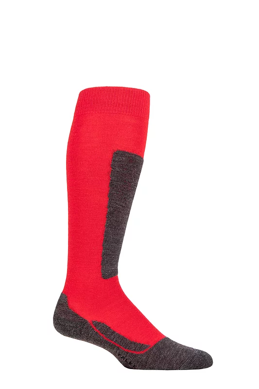 Boys and Girls 1 Pair Falke Active Ski Knee High Wool Blend Socks Fire 9-11.5 Kids (4-6 Years)